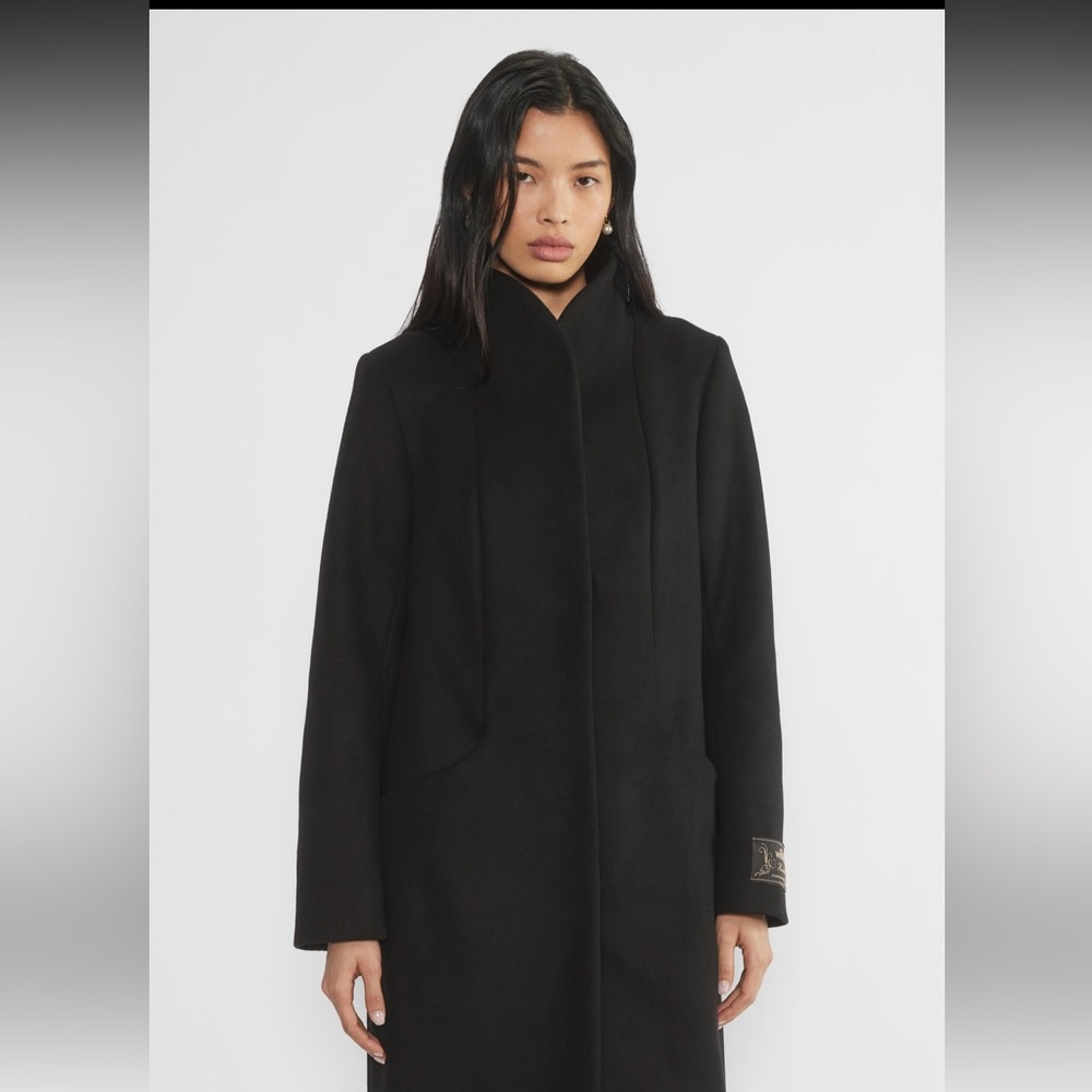 Wilfred Cocoon Coat Long - Size L Black